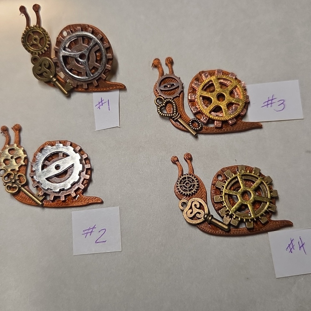 Steampunk Hand Crafted Snail Brooch/Pendant